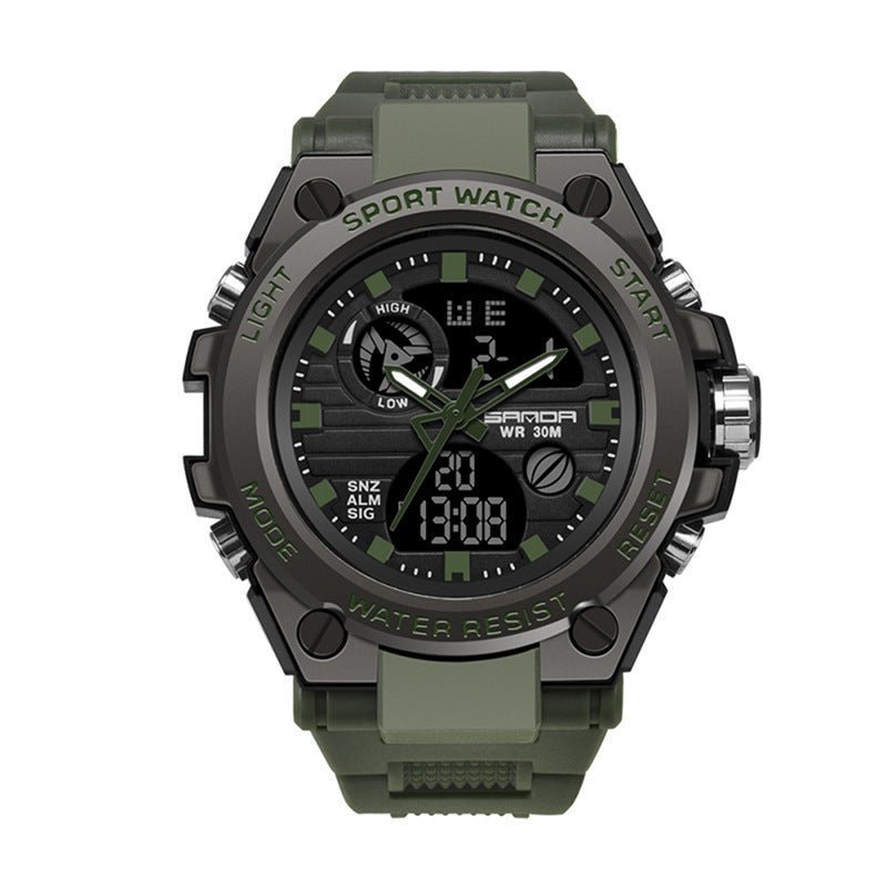 Kinetic Energy Sports Watch for Men | Dual Display Digital Analog