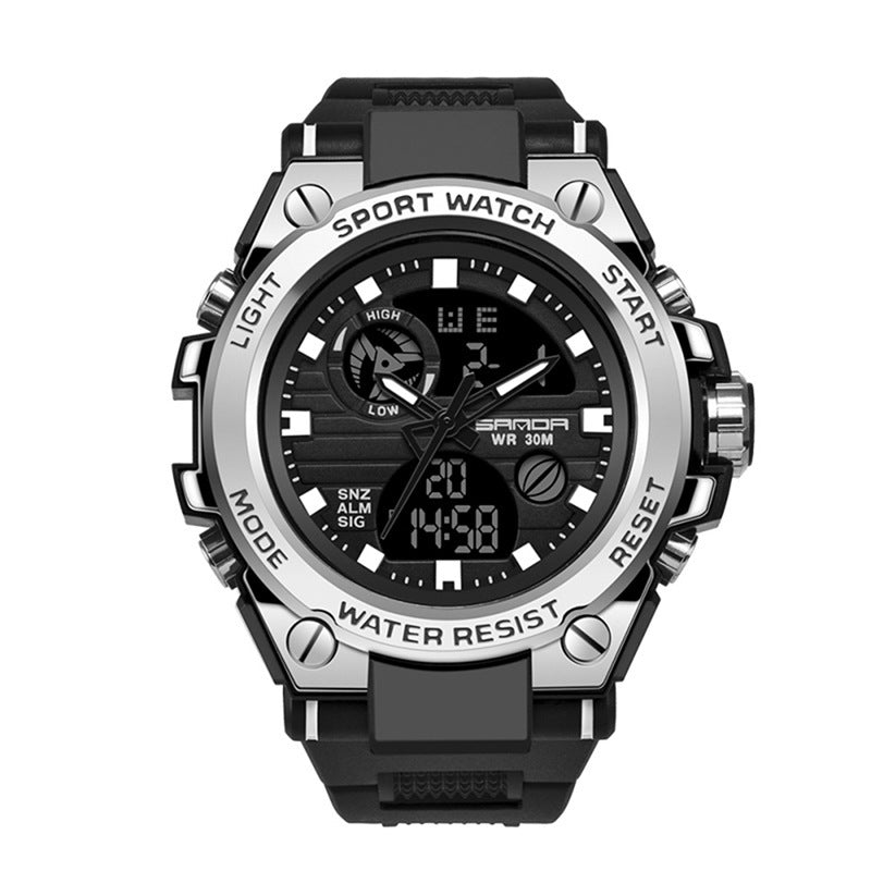 Kinetic Energy Sports Watch for Men | Dual Display Digital Analog