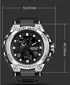 Kinetic Energy Sports Watch for Men | Dual Display Digital Analog