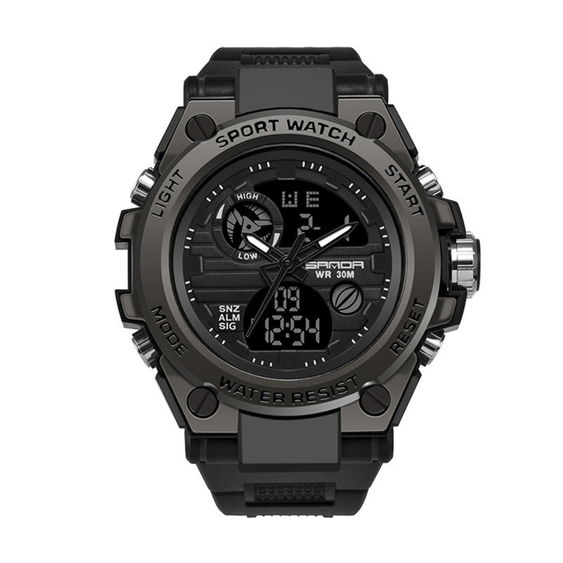 Kinetic Energy Sports Watch for Men | Dual Display Digital Analog